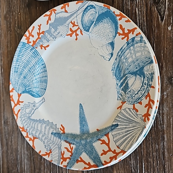 Set of 6 ~ 222 Fifth Coastal Living "Grenada" 11 Inch Dinner Plates - Picture 6 of 11